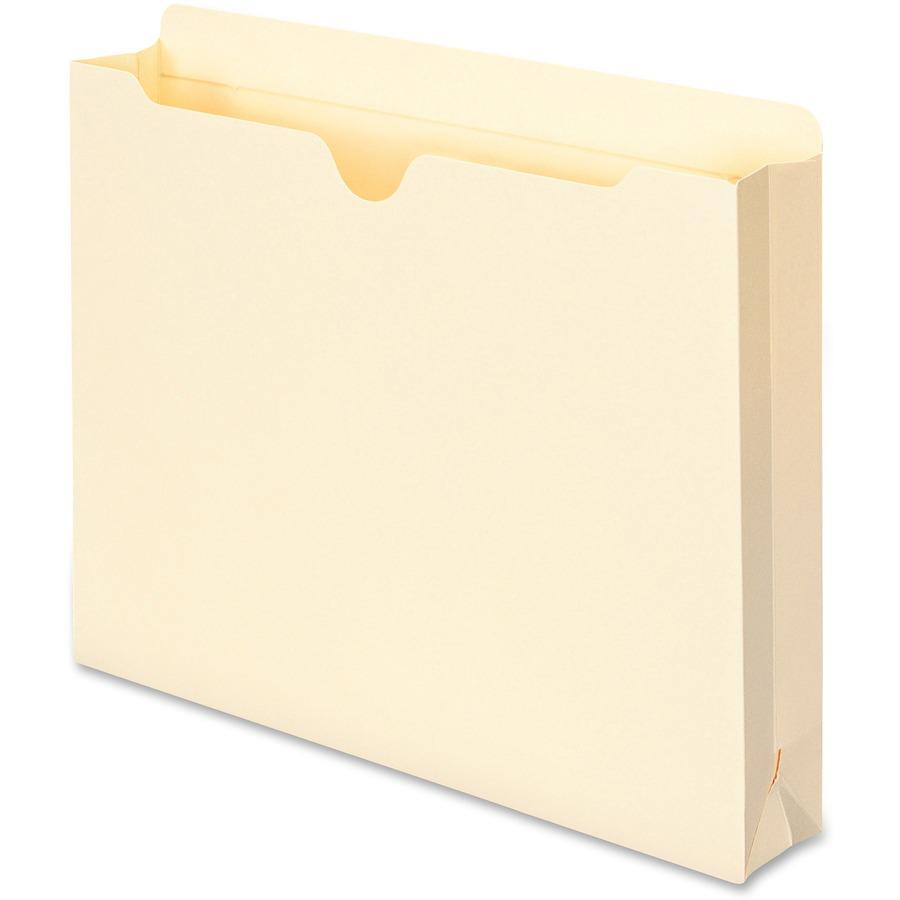 Smead Straight Tab Cut Letter Recycled File Jacket - 8 1/2" x 11" - 2" Expansion - Top Tab Location - 11 pt. - 2 Plys - Manila - Acid-free, Slip Resistant, Reinforced Tab - 100% Recycled - 50 / Box. Picture 3