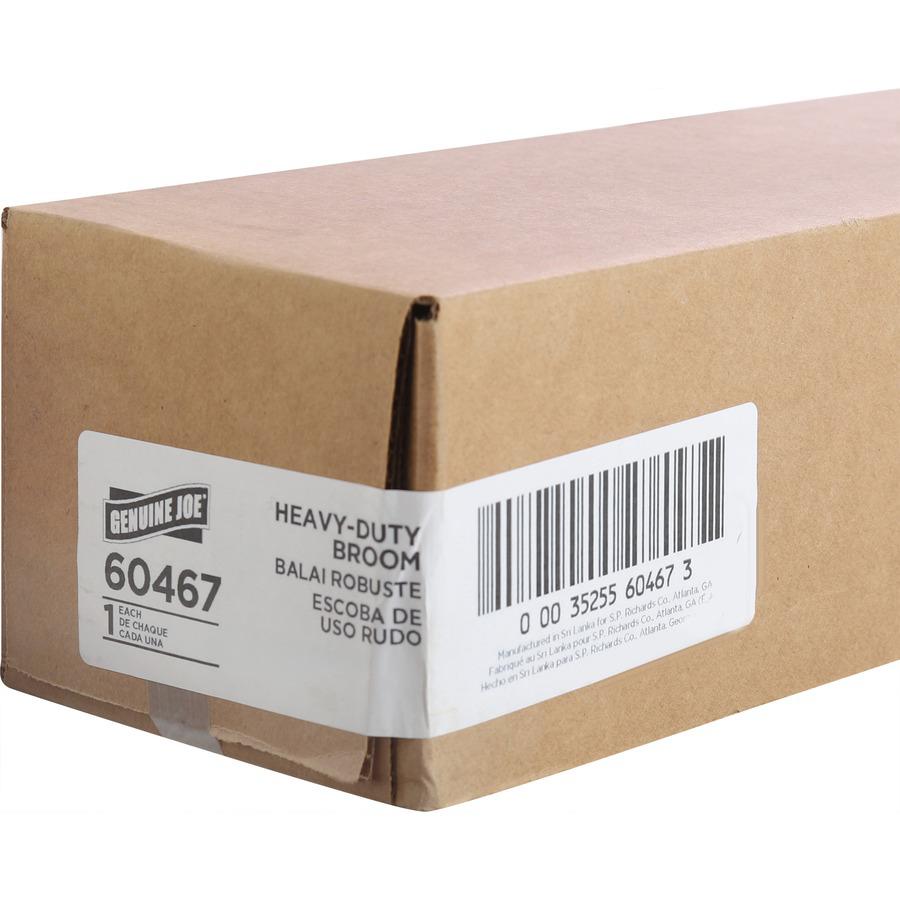 Genuine Joe Heavy-duty Floor Sweep with Handle - 24" Polypropylene Bristle - 60" Handle Length x 1.25" Handle Diameter - Hardwood Handle - 1 Each. Picture 5