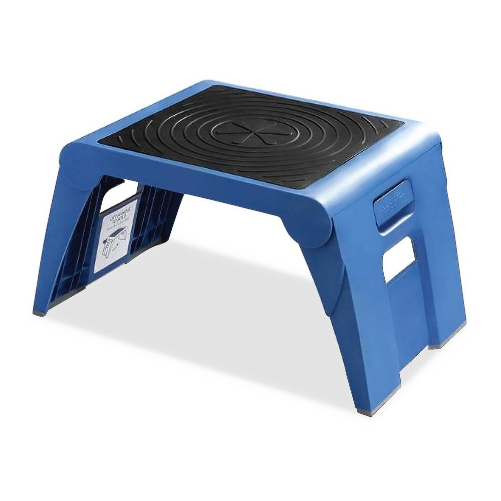 Cramer 1-Up™ Nonslip Folding Step Stool - 1 Step - 9.5" Length x 14.5" Width x 11.3" Depth - Blue. Picture 3