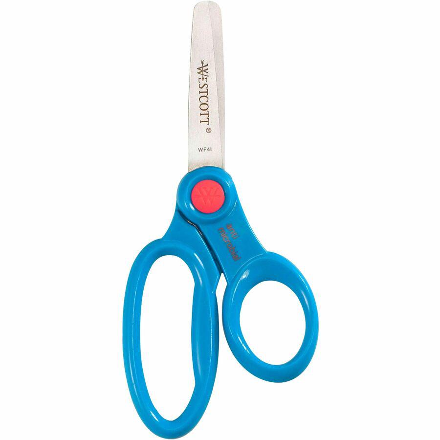 Westcott 5" Antimicrobial Kids Blunt Scissors - 5" Overall Length - Straight-left/right - Stainless Steel - Blunted Tip - Assorted - 12 / Pack. Picture 4