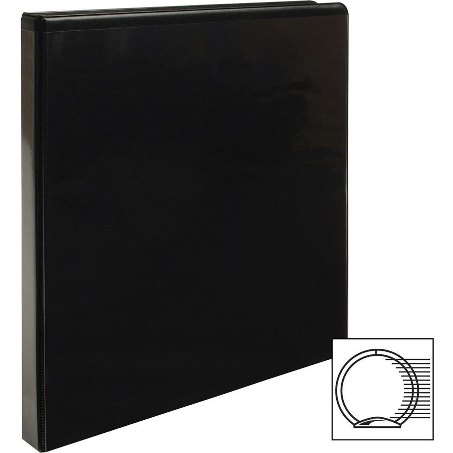 Business Source Round-ring View Binder - 1/2" Binder Capacity - Letter - 8 1/2" x 11" Sheet Size - 125 Sheet Capacity - Fastener: Round Ring - Pocket: 2, Internal - Polypropylene - Black - Wrinkle-fre. Picture 4