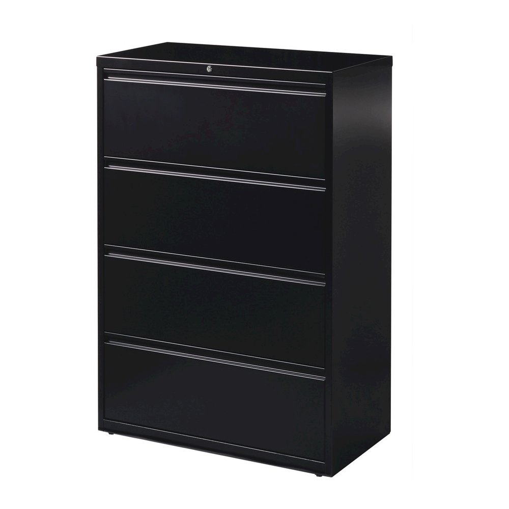 Lorell Fortress Series Lateral File - 36" Width x 18.6" Depth x 52.5" Height - 4 x Drawer(s) for File - Letter, Legal, A4 - Lateral - Ball-bearing Suspension, Leveling Glide, Label Holder, Interlockin. Picture 4