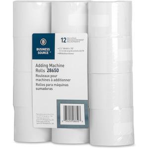 Business Source 150' Adding Machine Rolls - 2 1/4" x 150 ft - Sustainable Forestry Initiative (SFI) - Lint-free - White - 12 / Pack. Picture 11