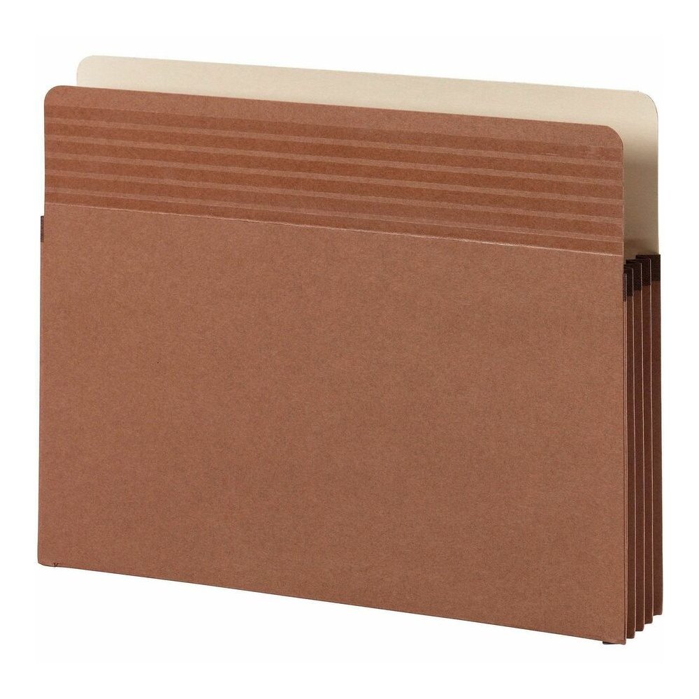 Smead Easy Grip Straight Tab Cut Letter Recycled File Pocket - 8 1/2" x 11" - 3 1/2" Expansion - Redrope - Tear Proof, Reinforced Gusset, Tear Resistant - 30% Recycled - 25 / Box. Picture 4