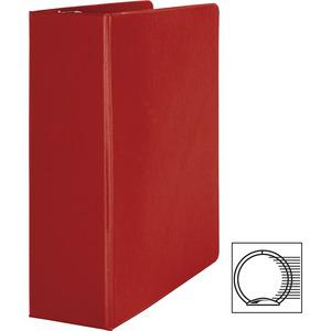 Business Source Basic Round Ring Binders - 3" Binder Capacity - Letter - 8 1/2" x 11" Sheet Size - Fastener: Round Ring - Vinyl - Red - 1.68 lb - No - 1 Each. Picture 6