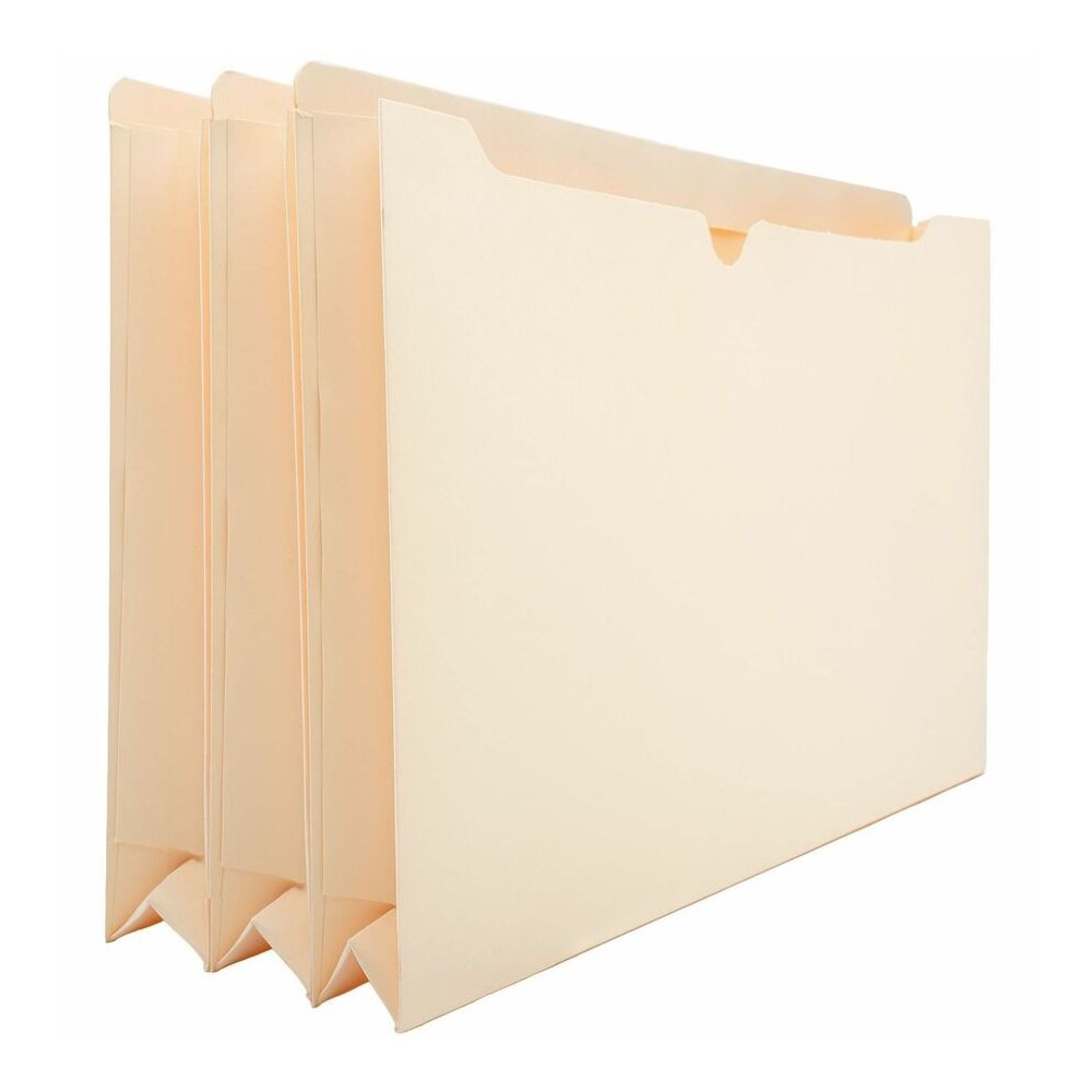 Business Source Straight Tab Cut Legal Recycled File Pocket - 8 1/2" x 14" - 2" Expansion - 11 pt. - Manila - Slip Resistant, Reinforced Tab, Heavyweight Cover - 10% Recycled - 50 / Box. Picture 5