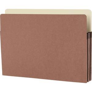 Business Source Straight Tab Cut Legal Recycled File Pocket - 8 1/2" x 14" - 1 3/4" Expansion - Redrope - Redrope - Tear Proof, Tyvek Gusset, Reinforced Gusset - 30% Recycled - 25 / Box. Picture 4