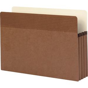 Business Source Straight Tab Cut Legal Recycled File Pocket - 8 1/2" x 14" - 3 1/2" Expansion - Redrope - Redrope - Tear Proof, Tyvek Gusset, Reinforced Gusset - 30% Recycled - 25 / Box. Picture 4