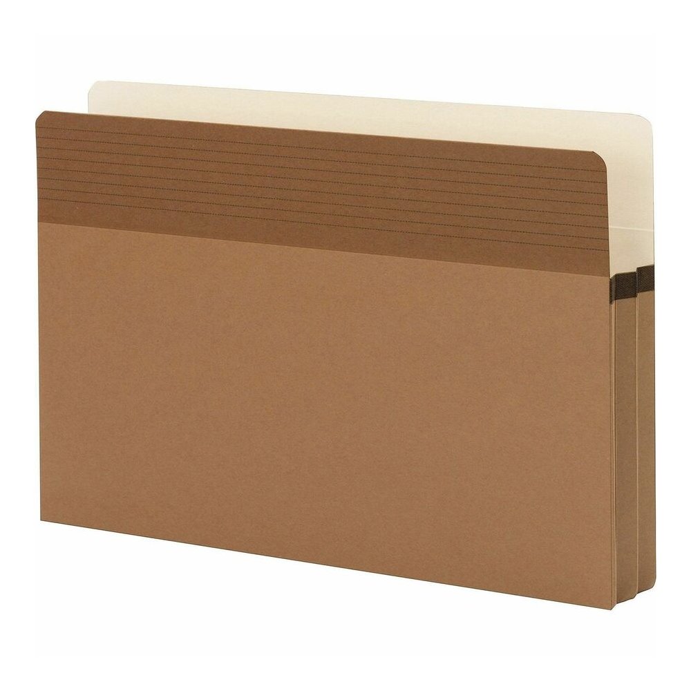 Smead Easy Grip Straight Tab Cut Legal Recycled File Pocket - 8 1/2" x 14" - 1 3/4" Expansion - Redrope - Tear Proof, Tear Resistant, Reinforced Gusset - 30% Recycled - 25 / Box. Picture 4