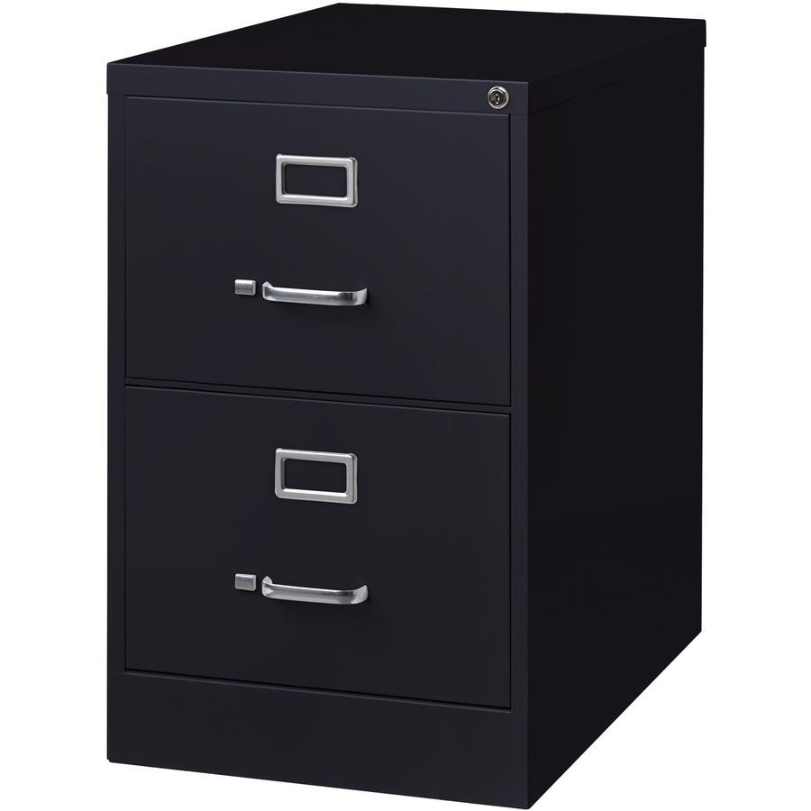 Lorell Fortress Series 26-1/2" Commercial-Grade Vertical File Cabinet - 18" Width x 26.5" Depth x 28.4" Height - 2 x Drawer(s) for File - Legal - Vertical - Lockable, Ball-bearing Suspension, Heavy Du. Picture 5