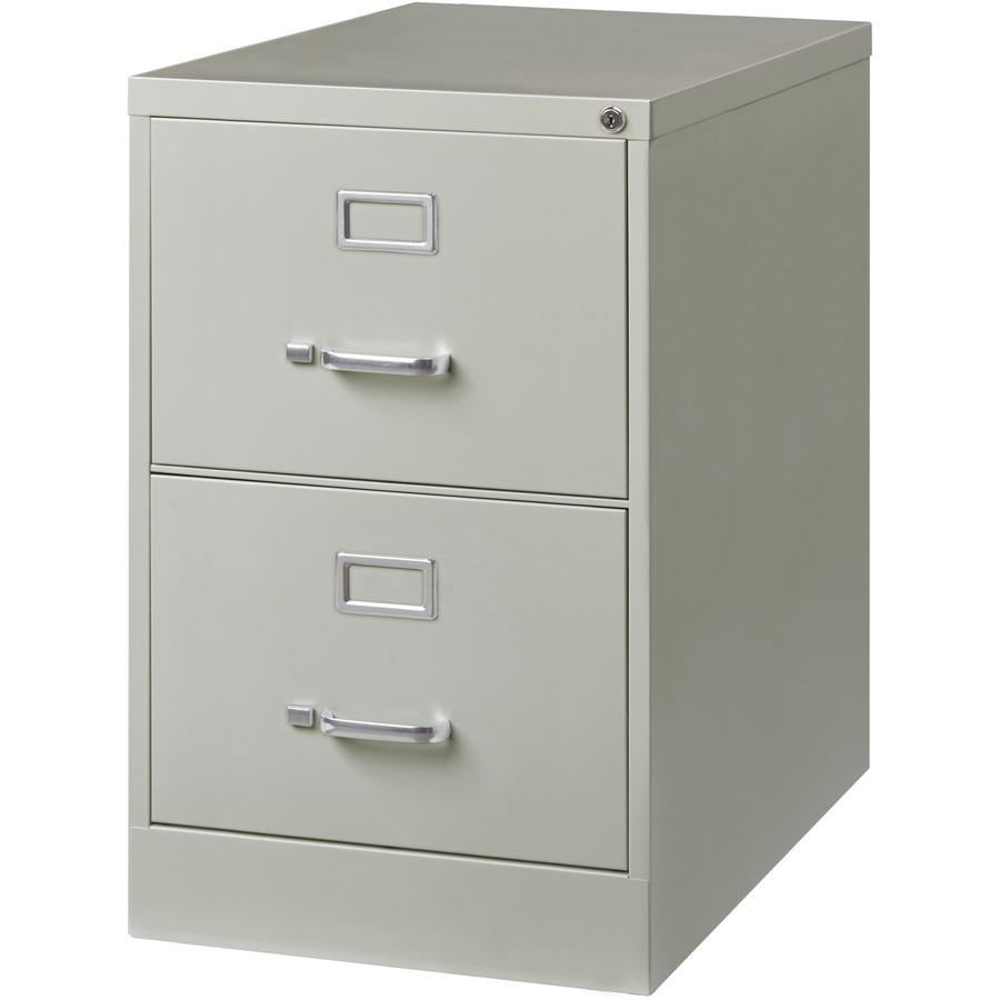 Lorell Fortress Series 26-1/2" Commercial-Grade Vertical File Cabinet - 18" Width x 26.5" Depth x 28.4" Height - 2 x Drawer(s) for File - Legal - Vertical - Lockable, Ball-bearing Suspension, Heavy Du. Picture 5
