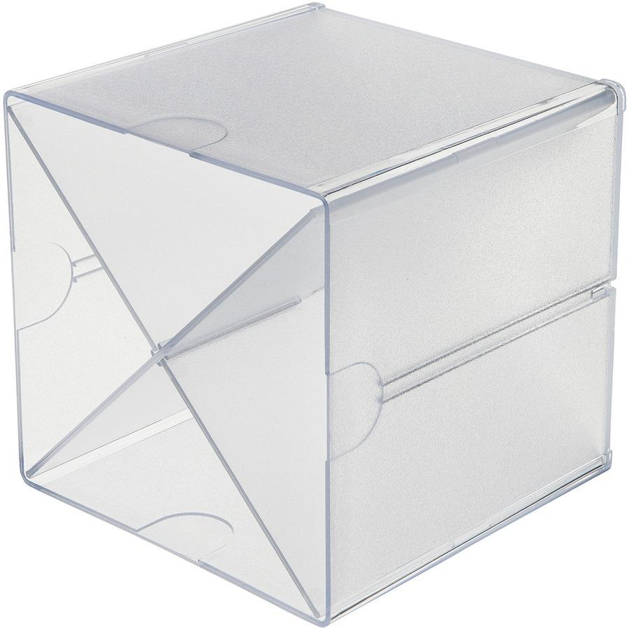 Deflecto Stackable Cube Organizer - 4 Compartment(s) - 6" Height x 6" Width x 7.25" Depth - Desktop - Stackable - Clear - Plastic - 1 Each. Picture 2