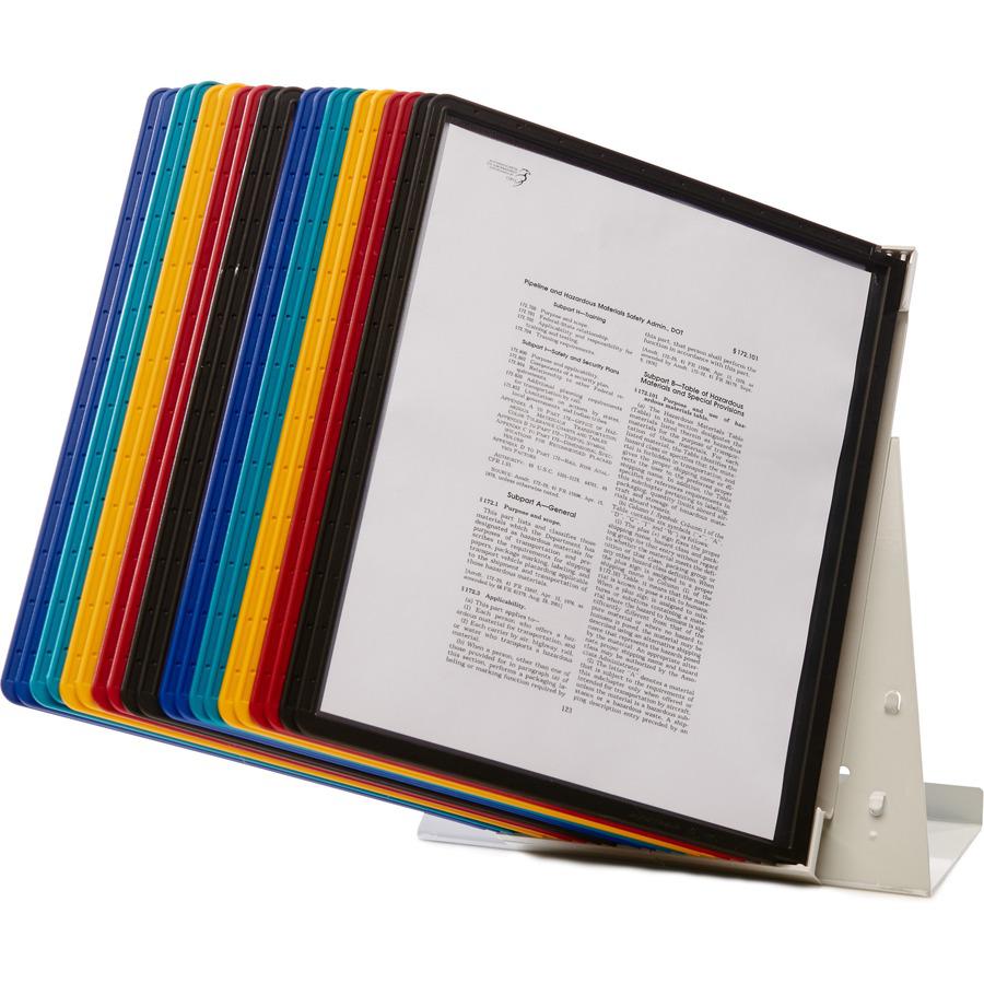 DURABLE&reg; VARIO&reg; Desktop Reference Display System - Desktop - 20 Double Sided Panels - Letter Size - Anti-Reflective/Non-Glare - Assorted Colors. Picture 3