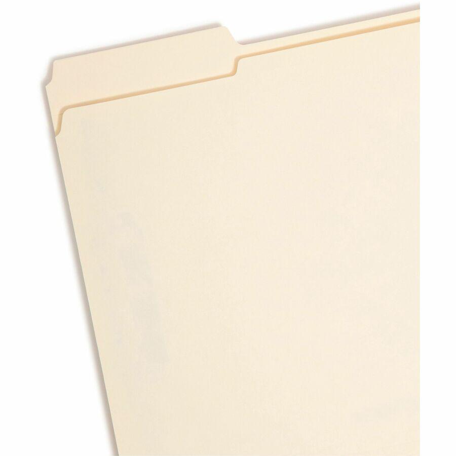 Smead 1/3 Tab Cut Letter Recycled Fastener Folder - 8 1/2" x 11" - 3/4" Expansion - 2 x 2S Fastener(s) - Top Tab Location - Assorted Position Tab Position - Manila - Manila - 10% Recycled - 50 / Box. Picture 8