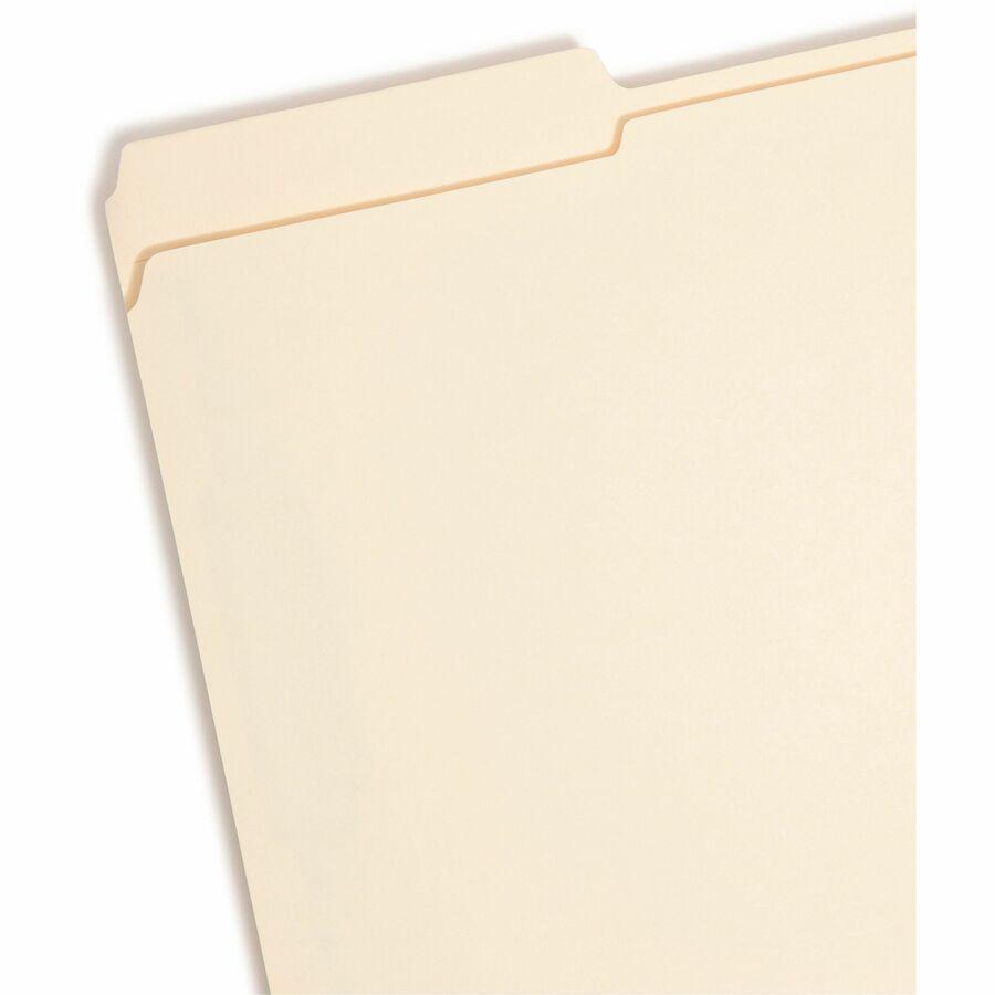Smead 1/3 Tab Cut Legal Recycled Top Tab File Folder - 8 1/2" x 14" - 3/4" Expansion - 2 x 2S Fastener(s) - Top Tab Location - Right of Center Tab Position - Manila - Manila - 10% Recycled - 50 / Box. Picture 6