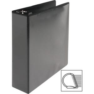 Business Source Basic D-Ring View Binders - 2" Binder Capacity - Letter - 8 1/2" x 11" Sheet Size - Fastener: D-Ring - Polypropylene - Black - No - Clear Overlay - 1 Each. Picture 6