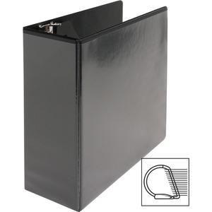 Business Source Basic D-Ring View Binders - 4" Binder Capacity - Letter - 8 1/2" x 11" Sheet Size - Fastener: D-Ring - Polypropylene - Black - No - Clear Overlay - 1 Each. Picture 5