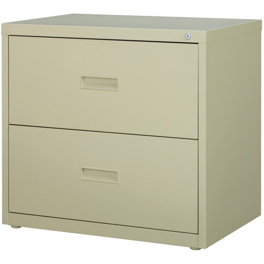 Lorell Value Lateral File - 2-Drawer - 30" Width x 18.6" Depth x 28.1" Height - 2 x Drawer(s) for File - A4, Letter, Legal - Interlocking, Ball-bearing Suspension, Adjustable Glide, Locking Drawer - P. Picture 3