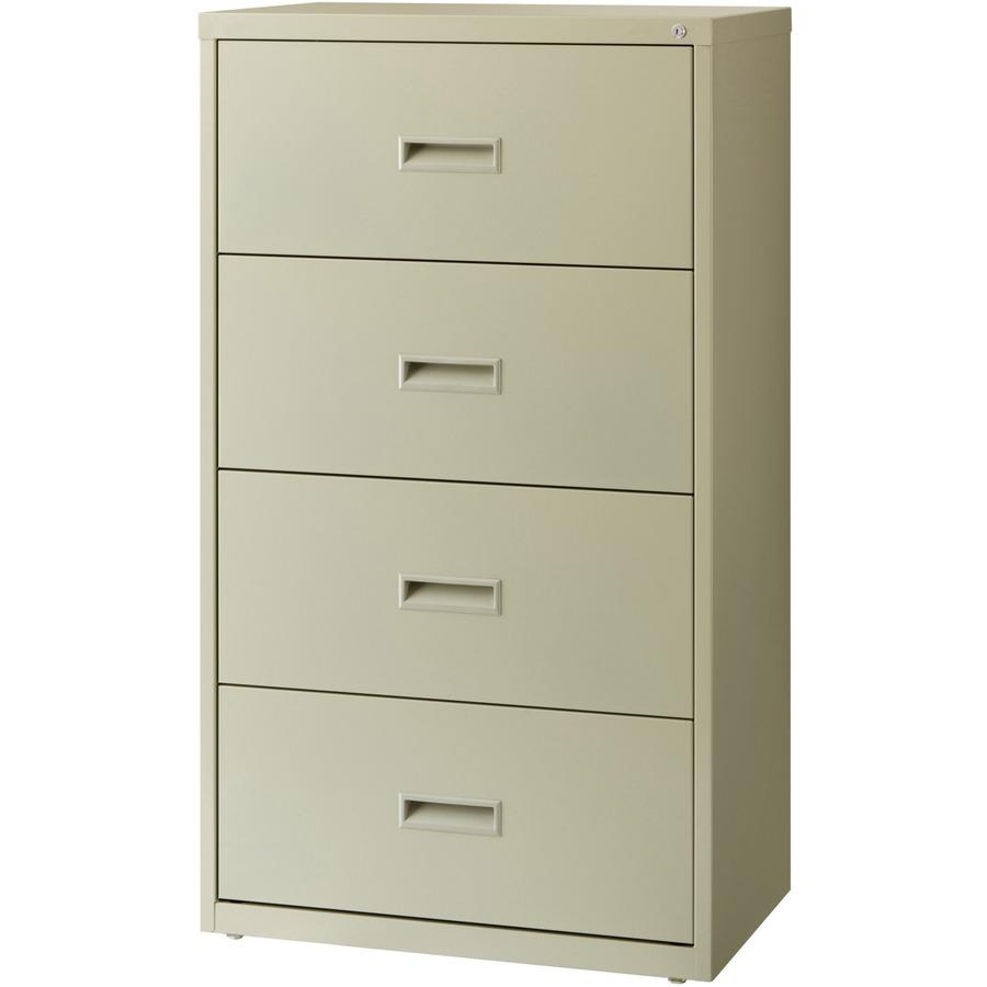 Lorell Value Lateral File - 4-Drawer - 30" Width x 18.6" Depth x 52.5" Height - 4 x Drawer(s) for File - A4, Legal, Letter - Interlocking, Adjustable Glide, Ball-bearing Suspension, Label Holder - Put. Picture 4