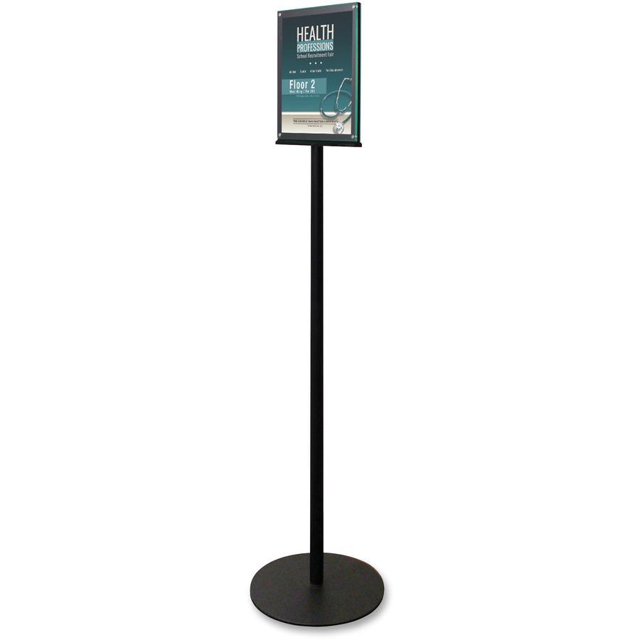 Deflecto Double-Sided Magnetic Sign Display - 1 Each - 13" Width x 56" Height x 12.9" Depth - 8.50" Holding Width x 11" Holding Height - Magnetic - Metal, Plastic - Indoor - Black. Picture 12