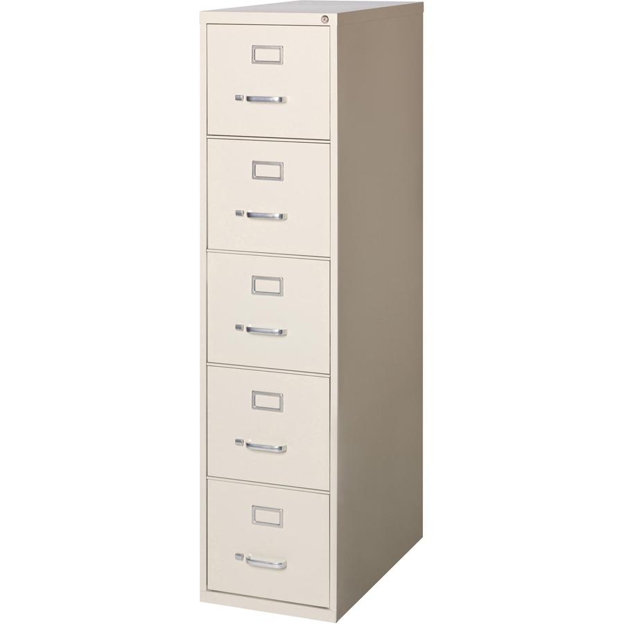 Lorell Fortress Series 26-1/2" Commercial-Grade Vertical File Cabinet - 15" Width x 26.5" Depth x 61" Height - 5 x Drawer(s) for File - Letter - Vertical - Ball-bearing Suspension, Heavy Duty, Securit. Picture 4