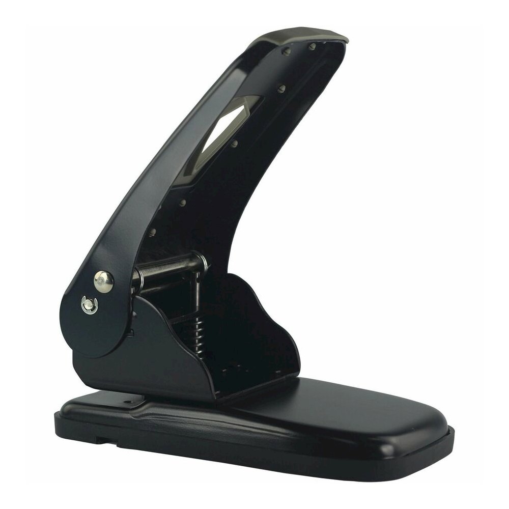 Business Source Two-hole Metal Punch - 2 Punch Head(s) - 65 Sheet of 20lb Paper - 1/4" Punch Size - Metal - Black, Gray. Picture 5