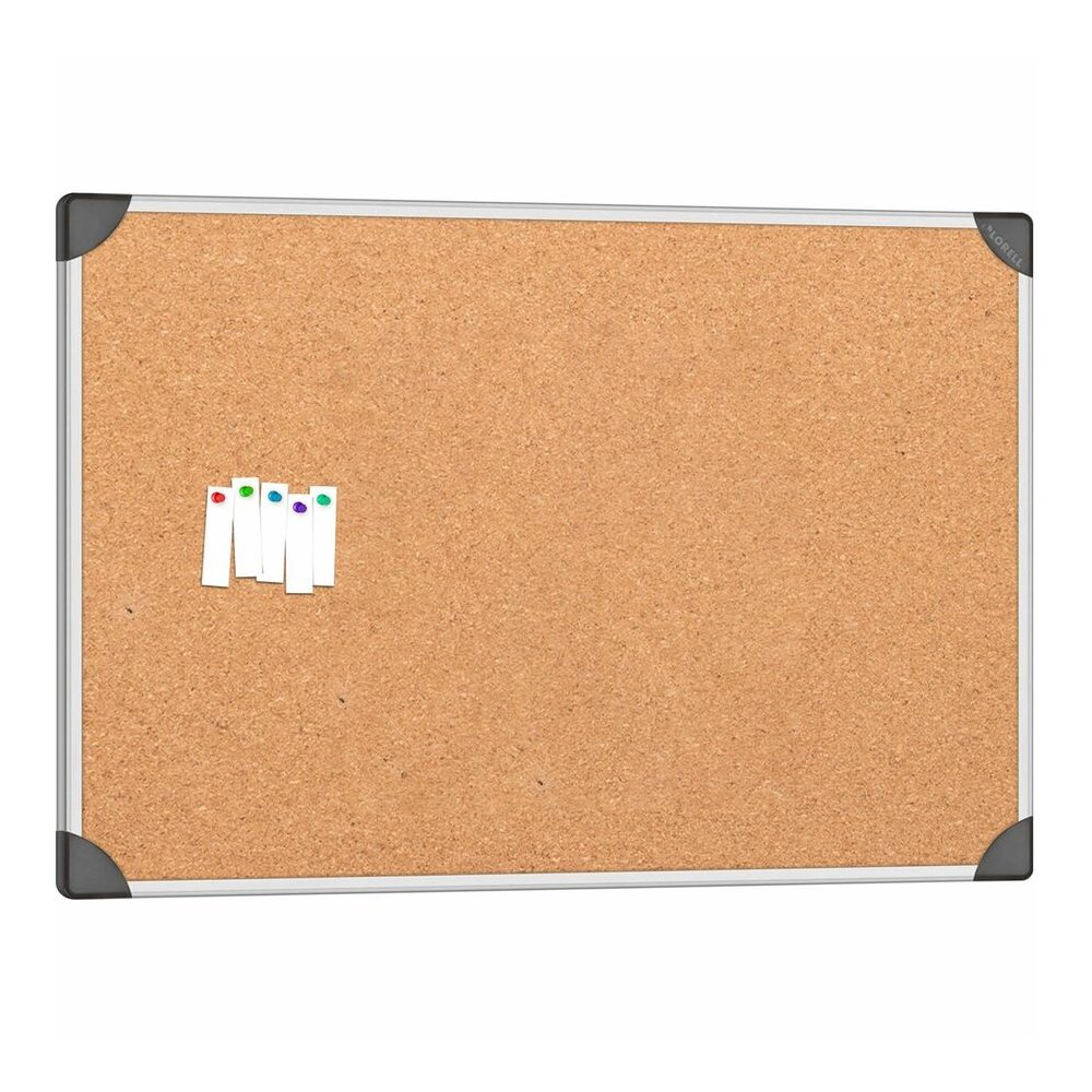 Lorell Corkboard - 24" Board Height x 36" Board Width - Cork Surface - Durable, Resist Warping, Laminated, Resilient - Aluminum Frame - 1 Each. Picture 4