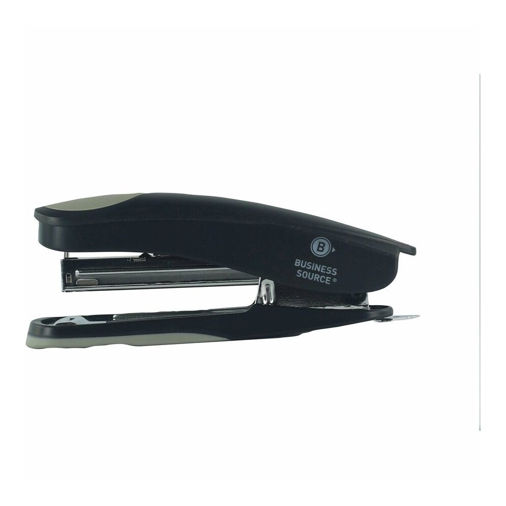 Business Source Dual Shot Full-strip Stapler - Staples Upto 20 Sheet of 20lb Paper - Holds Upto 210 Staple - Full Strip - Staple Size: 0.25" - Black - Plastic - 1 Each. Picture 4