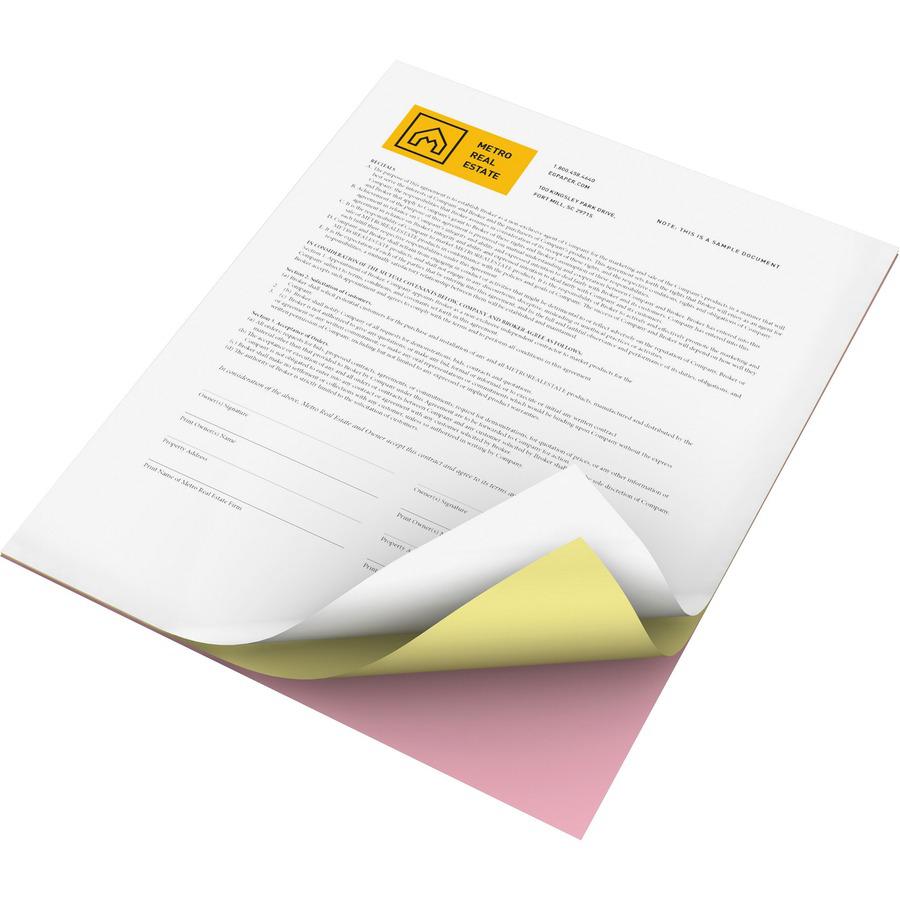 Xerox Bold Digital Carbonless Paper - White - Letter - 8 1/2" x 11" - Sustainable Forestry Initiative (SFI) - Environmentally Friendly, Precollated, Capsule Control Coating - White, Yellow, Pink - 3/S. Picture 3
