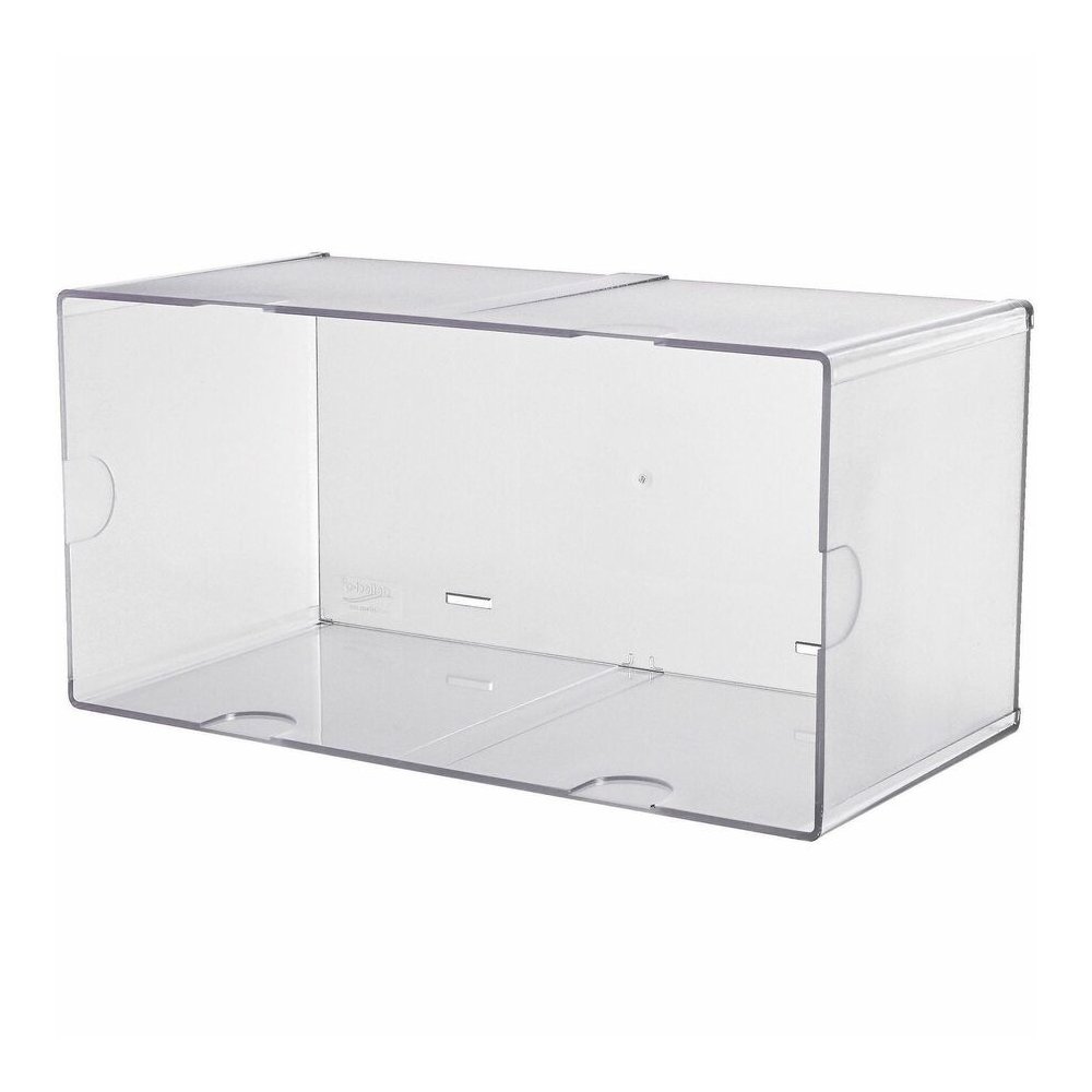 Deflecto Stackable Cube Organizer - 1 Compartment(s) - 6" Height x 12" Width x 6" Depth - Stackable, Sturdy, Removable Divider, Removable Drawer - Clear - Plastic - 1 Each. Picture 5