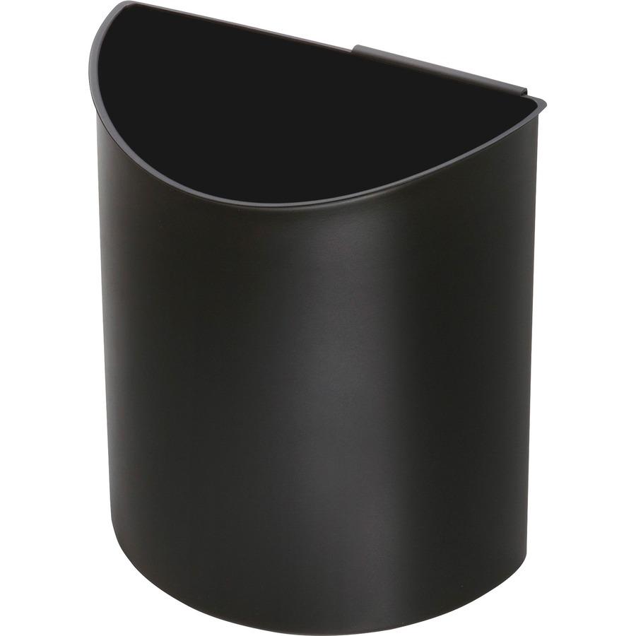 Safco Small Desk-Side Recycling Receptacle - 3 gal Capacity - Half-round - 13.5" Height x 13" Width x 8" Depth - Plastic - Black, Blue - 1 Each. Picture 2