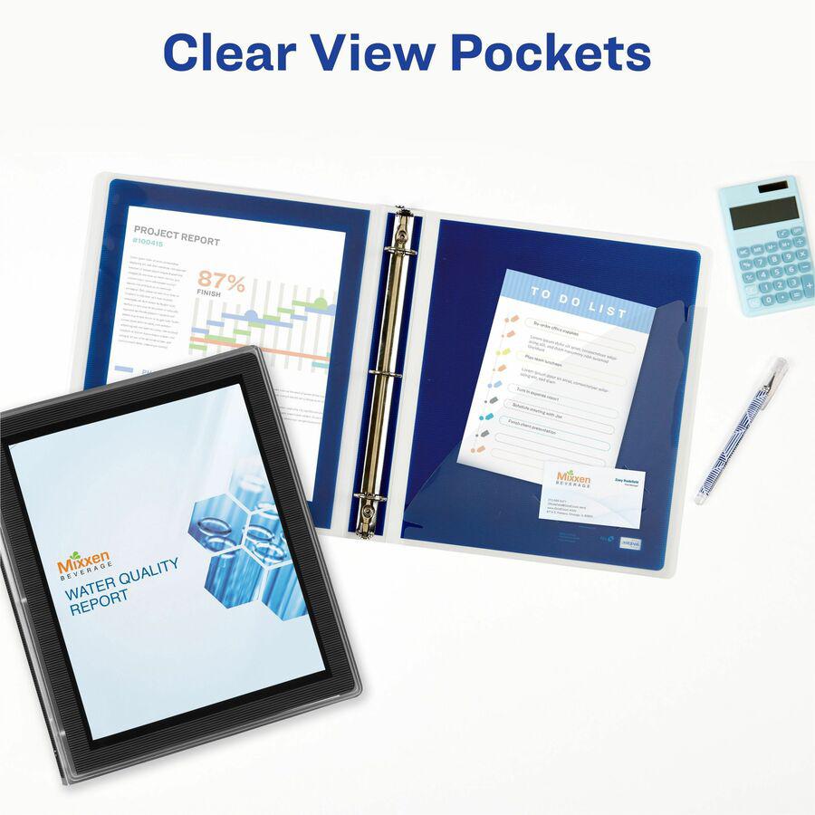 Avery&reg; Flexi-View 3 Ring Binders - 1 1/2" Binder Capacity - Letter - 8 1/2" x 11" Sheet Size - 275 Sheet Capacity - 3 x Round Ring Fastener(s) - 1 Pocket(s) - Polypropylene - Pocket, Flexible, Dur. Picture 6