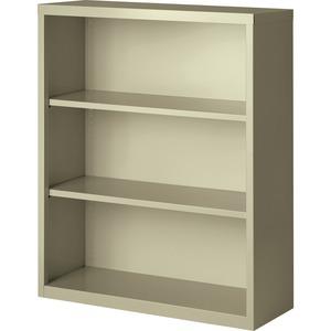 Lorell Fortress Series Bookcase - 34.5" Width x 13" Depth x 42" Height - 3 x Shelf(ves) - Putty - Powder Coated - Steel - Yes. Picture 4