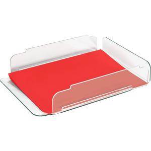 Lorell Single Stacking Document Tray - Desktop - Durable, Lightweight, Non-skid, Stackable - Clear - Acrylic - 1 Each. Picture 9