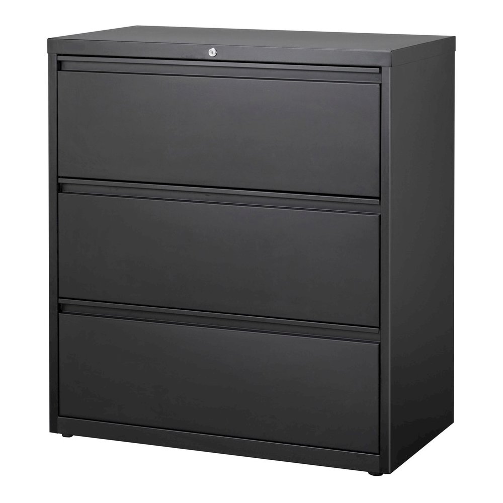 Lorell Fortress Series Lateral File - 36" Width x 18.6" Depth x 40.3" Height - 3 x Drawer(s) for File - Letter, Legal, A4 - Lateral - Locking Drawer, Magnetic Label Holder, Ball-bearing Suspension, Le. Picture 2