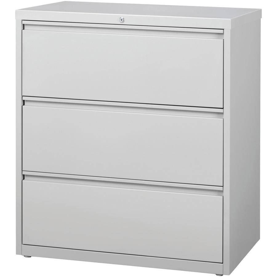Lorell Fortress Series Lateral File - 36" Width x 18.6" Depth x 40.3" Height - 3 x Drawer(s) for File - Letter, Legal, A4 - Lateral - Locking Drawer, Magnetic Label Holder, Ball-bearing Suspension, Le. Picture 3