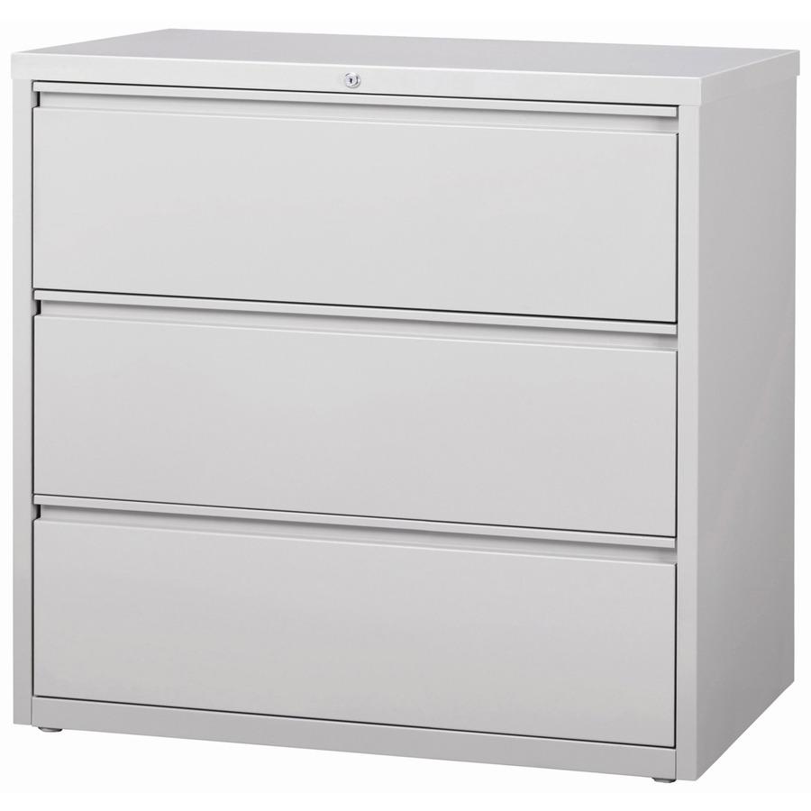 Lorell Fortress Series Lateral File - 42" Width x 18.6" Depth x 40.3" Height - 3 x Drawer(s) for File - Letter, Legal, A4 - Lateral - Locking Drawer, Magnetic Label Holder, Ball-bearing Suspension, Le. Picture 3