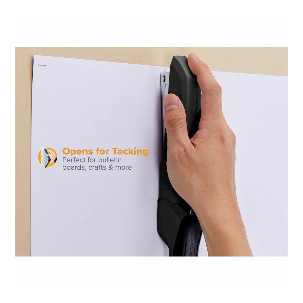 Bostitch Ascend Stapler - Staples Upto 20 Sheet - Holds Upto 210 Staple - Full Strip - Staple Size: 0.25" - 3.62" Throat Depth - Top Loading - Black - 1 Each. Picture 5
