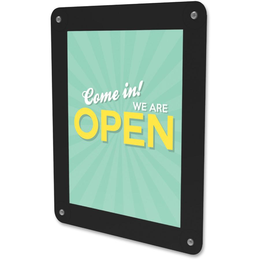 Deflecto Window Display - 1 Each - 8.5" Width x 11" Height - Rectangular Shape - Glass-mountable, Window-mountable - Double Sided - UV Protected, Heat Resistant, Suction Cup - Restaurant, Door, Wall -. Picture 2