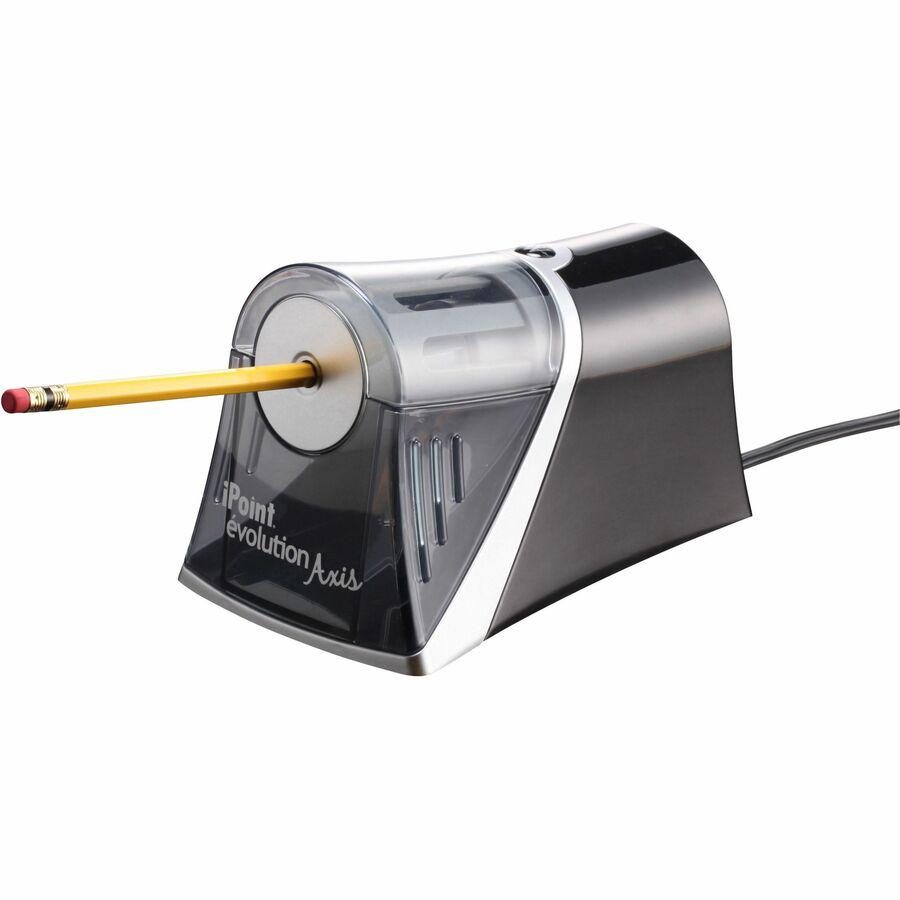 Westcott iPoint Evolution Axis Single Hole Sharpener - Desktop - 1 Hole(s) - Helical - 4.5" Height x 7" Width x 4.3" Depth - Silver - 1 Each. Picture 6