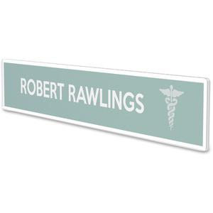 Deflecto Cubicle Nameplate Sign Holder - 8.5" Width x 2" Height - Rectangular Shape - Wall Mountable - Insertable, Magnetic - Plastic - Clear, Clear - 1 Each. Picture 9