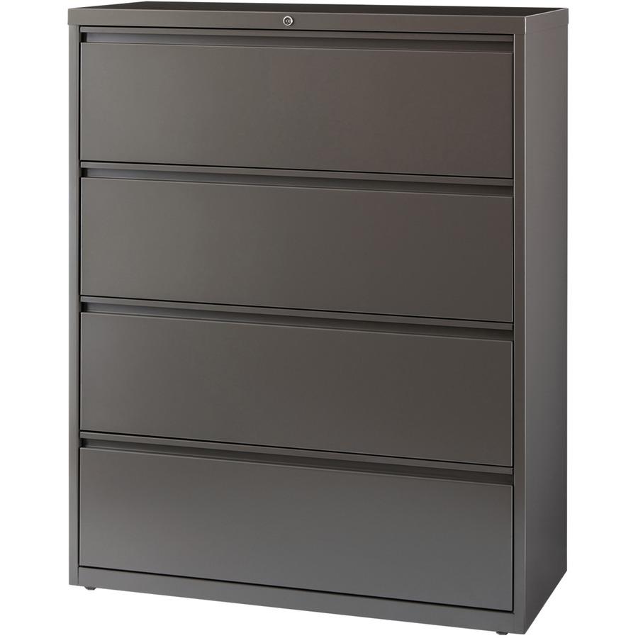 Lorell Fortress Series Lateral File - 42" Width x 18.6" Depth x 52.5" Height - 4 x Drawer(s) for File - Letter, Legal, A4 - Lateral - Magnetic Label Holder, Ball Bearing Slide, Ball-bearing Suspension. Picture 4