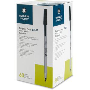 Business Source Bulk Pack Ballpoint Stick Pens - Black Ink - Tungsten Carbide Tip - 60 / Box. Picture 4