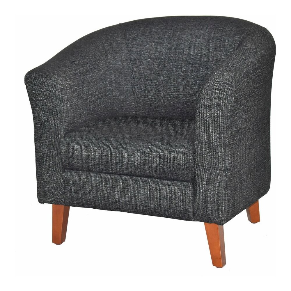 Lorell Barrel Armchair - Black Seat Color - Fabric Seat Material - Black Back Color - Fabric Back Material - Four-legged Base - 1 Each. Picture 6