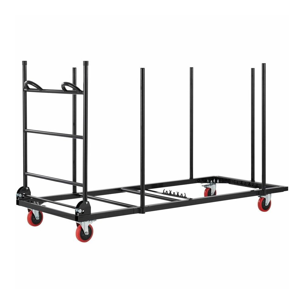 Lorell Blow-Mold Rectangular Table Trolley Cart - Steel - 30.25" Width x 75.88" Depth x 45.25" Height - Charcoal - For 20 Devices - 1 Each. Picture 4