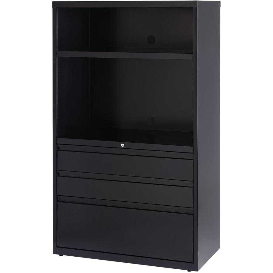 Lorell File/File Lateral File Combo Unit - 36" Width x 18.6" Depth x 60" Height - 2 x Shelf(ves) - 3 x Drawer(s) for Box, File - Legal, Letter, A4 - Lateral - Cable Management, Leveling Glide, Adjusta. Picture 3