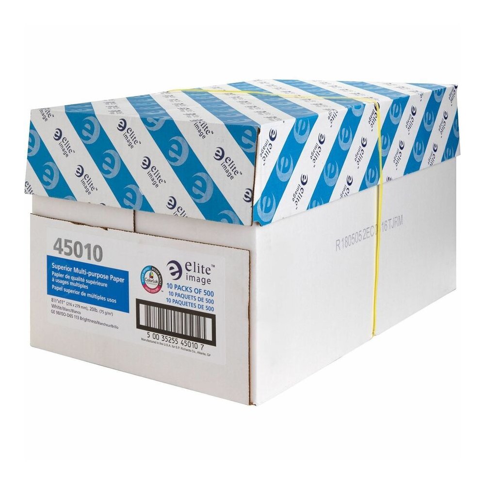 Elite Image Superior Multipurpose Paper - White - 98 Brightness - Letter - 8 1/2" x 11" - 20 lb Basis Weight - Sustainable Forestry Initiative (SFI) - Bright White - 500/Pack - 40 / Pallet. Picture 5