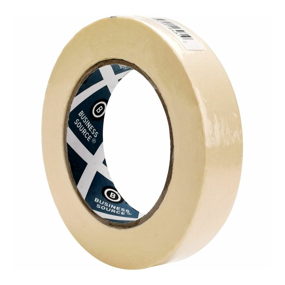 Business Source Utility-purpose Masking Tape - 60 yd Length x 1" Width - 3" Core - Tan - Crepe Paper Backing - Pressure Sensitive - For General Purpose, Holding, Bundling, Sealing, Masking - 9/Pack - . Picture 4