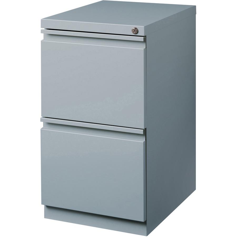 Lorell 20" File/File Mobile File Cabinet with Full-Width Pull - 15" Width x 19.9" Depth x 27.7" Height - 2 x Drawer(s) for File - Letter - Vertical - Ball-bearing Suspension, Drawer Extension, Durable. Picture 6