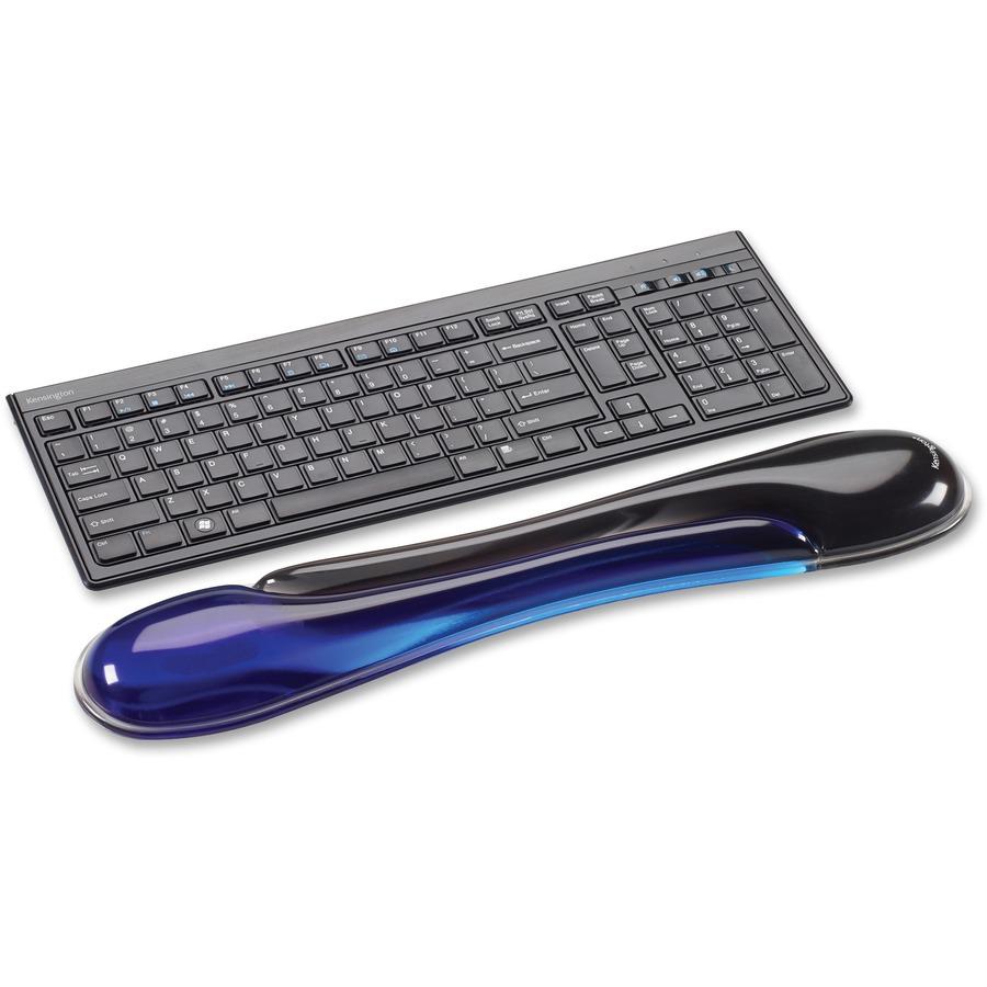 Kensington Duo Gel Wave Keyboard Wrist Rest - 0.41" x 18.88" x 3.50" Dimension - Black & Blue - 1 Pack. Picture 4